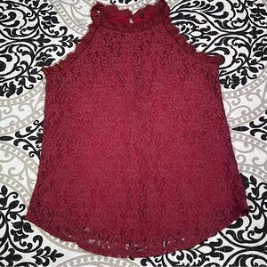 Lacy Burgundy Tank